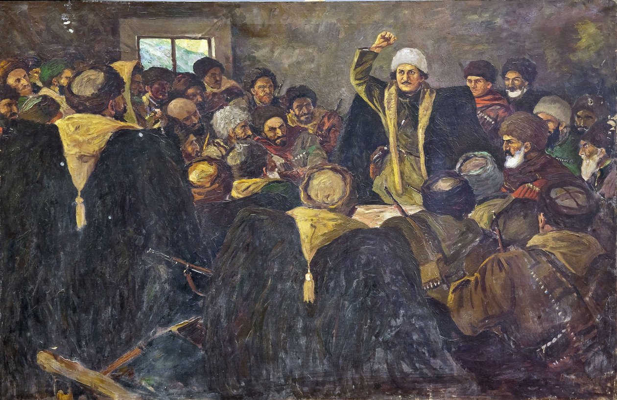 Sergo Ordzhonikidze in de Noord-Kaukasus door Vasily Anfimovich Krotkov