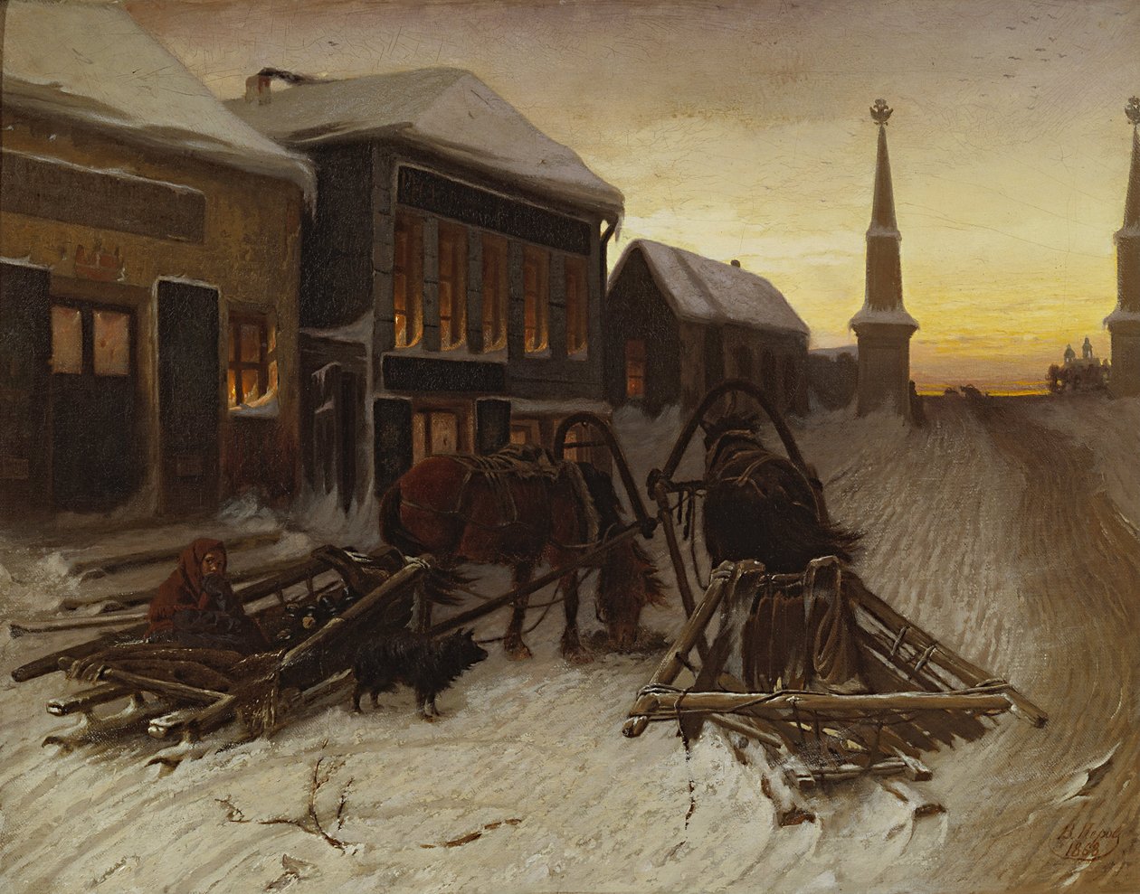 Russisch: "De laatste herberg aan de stadspoorten" De laatste herberg aan de stadspoorten door Vasily Perov
