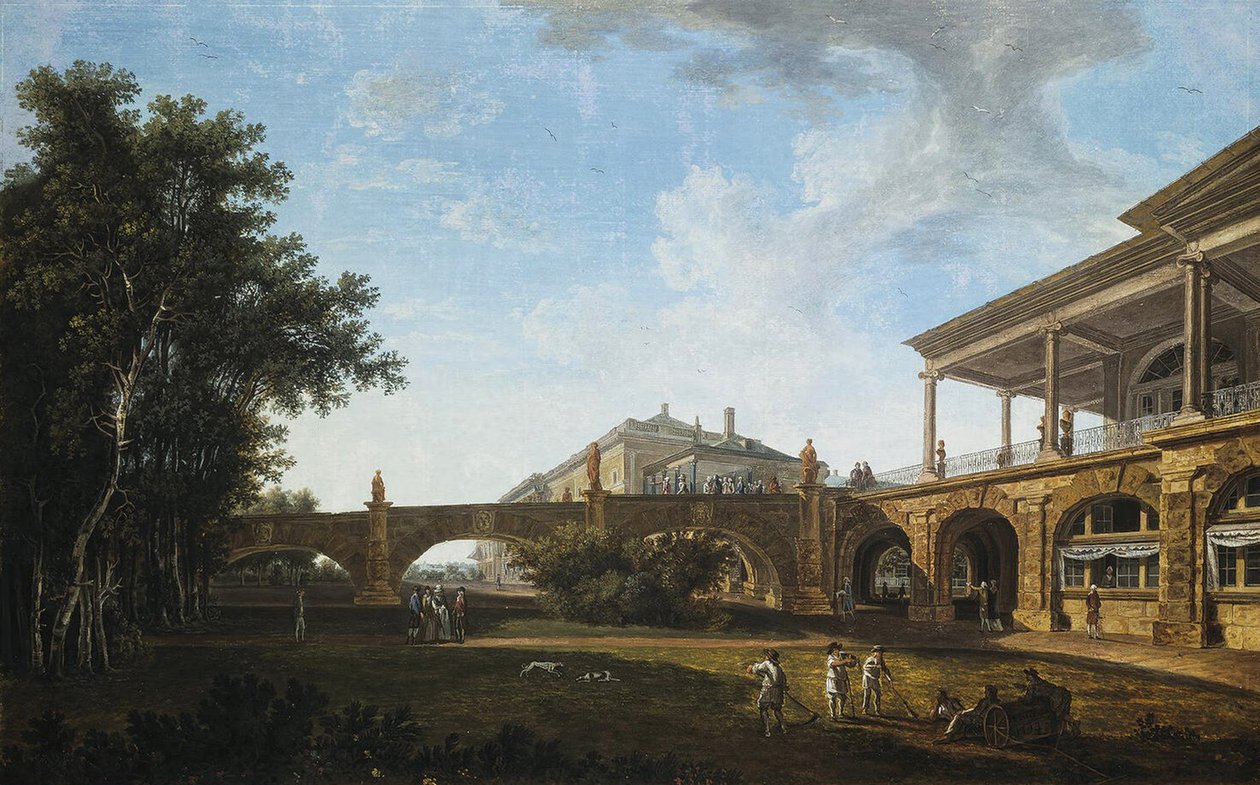 Oprit van de Cameron Galerij in het Park in Tsarskoye Selo, 1794 door Vasily Petrovich Petrov
