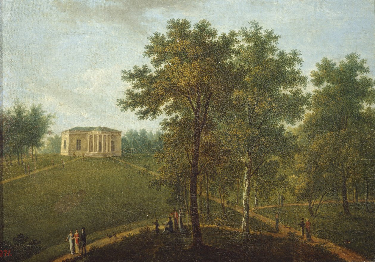 Tempel van Waarheid. Uitzicht in het Park van Kurakin Landgoed Nadezhdino door Vasily Petrovich Prichetnikov