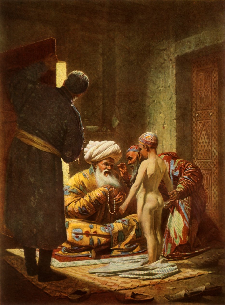 De verkoop van een jonge lijfeigene, 1872, 1965 door Vasily Vereshchagin
