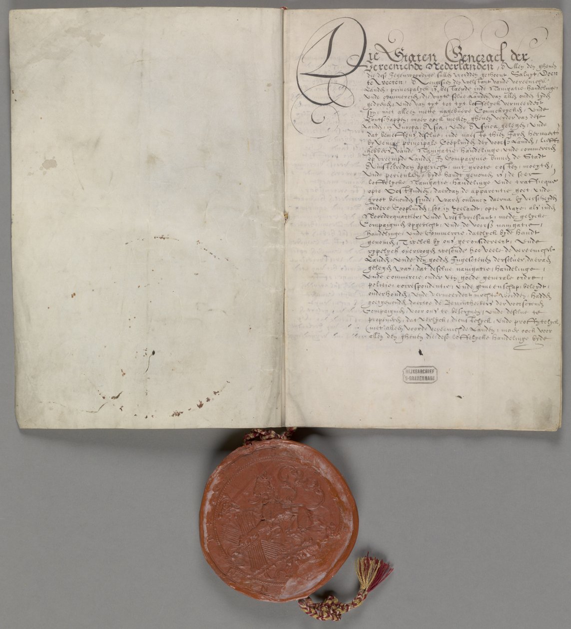 Octrooi verleend door de Staten-Generaal betreffende de alleenhandel ten oosten van Kaap de Goede Hoop en ten westen van de Straat van Magallanes voor de duur van 21 jaar 1602 1 charter door Verenigde Oostindische Compagnie