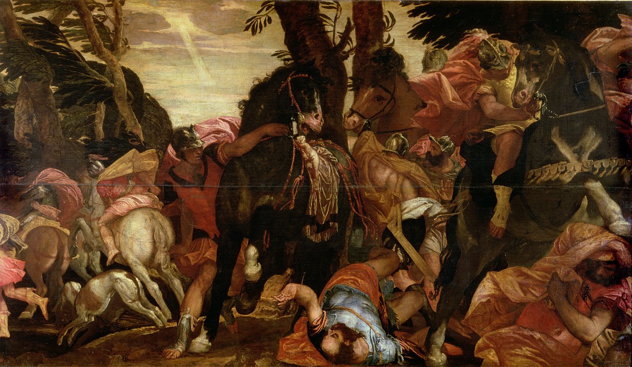 De bekering van Saul, ca.1580 door Paolo Veronese