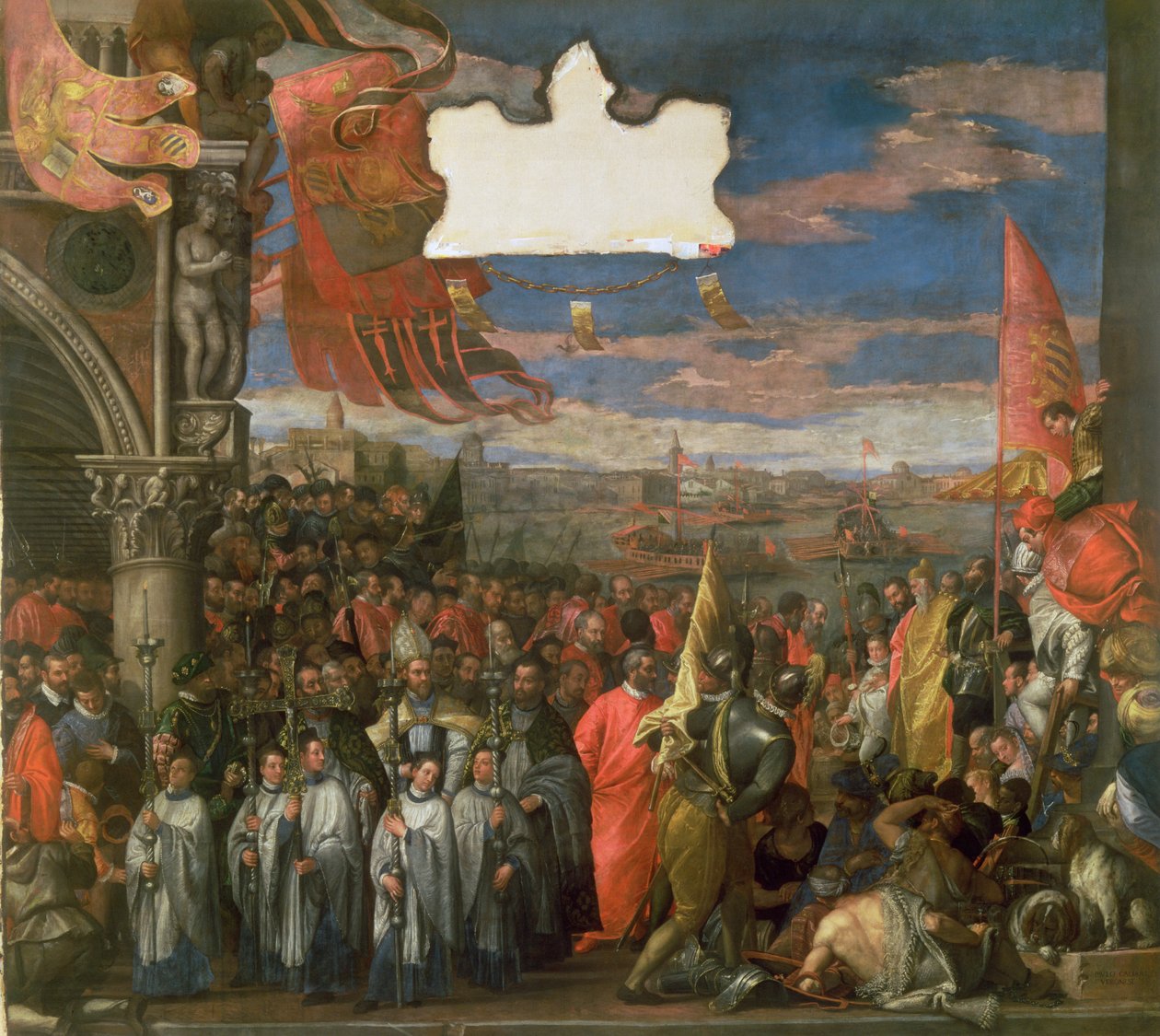 De Doge Andrea Contarini Keert Overwinnend Terug uit Chioggia door Paolo Veronese