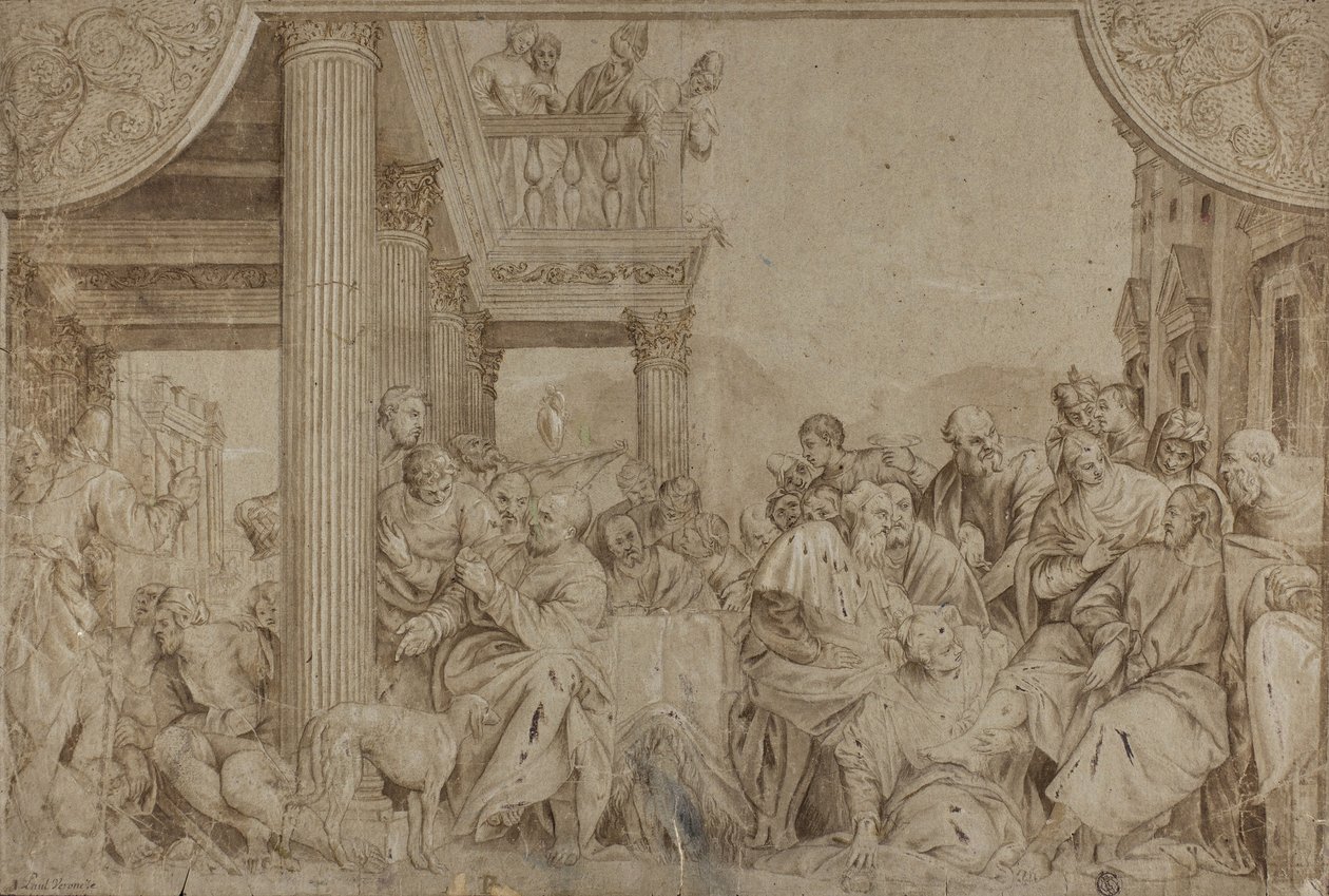 Christus in het huis van Simon, laat 17e-begin 18e eeuw door Veronese