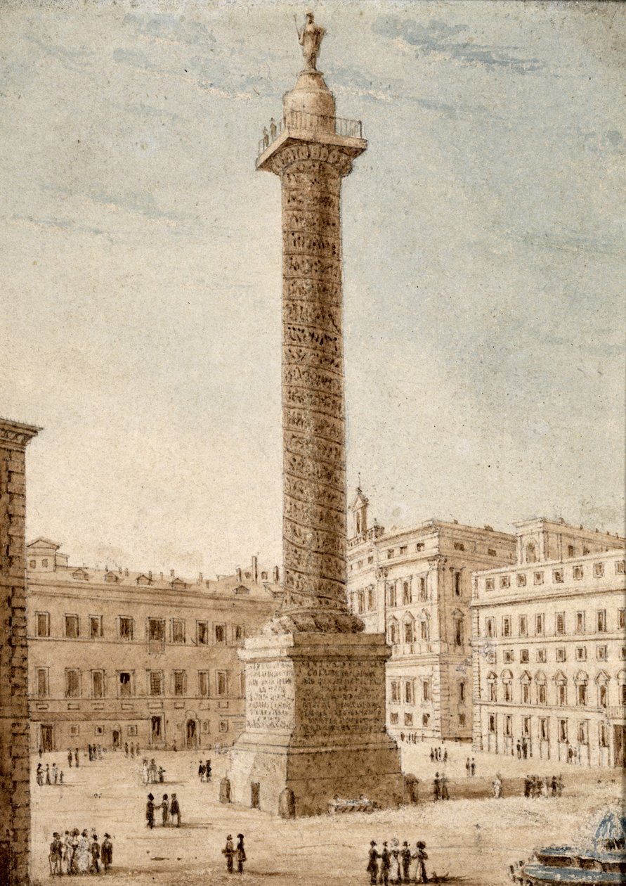 De zuil van Marcus Aurelius, Rome door Victor Jean Nicolle
