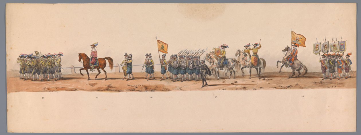 Historische optocht bij het tweede eeuwfeest van de Utrechtse Hogeschool, 1836 (plaat 7) door Victor Adam
