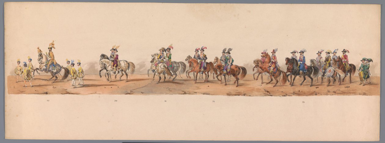Historische optocht bij het tweede eeuwfeest van de Utrechtse Hogeschool, 1836 (plaat 8) door Victor Adam