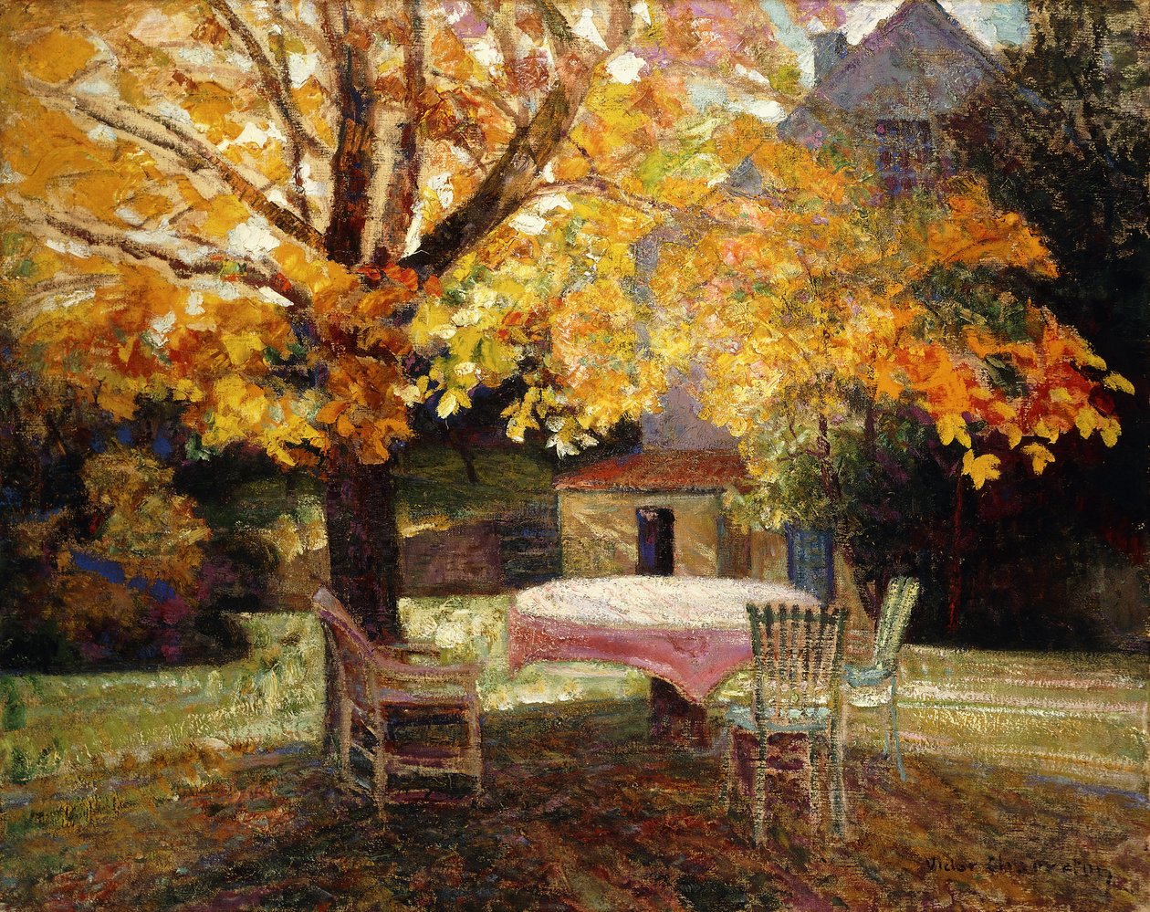 Het Terras, Herfst door Victor Charreton