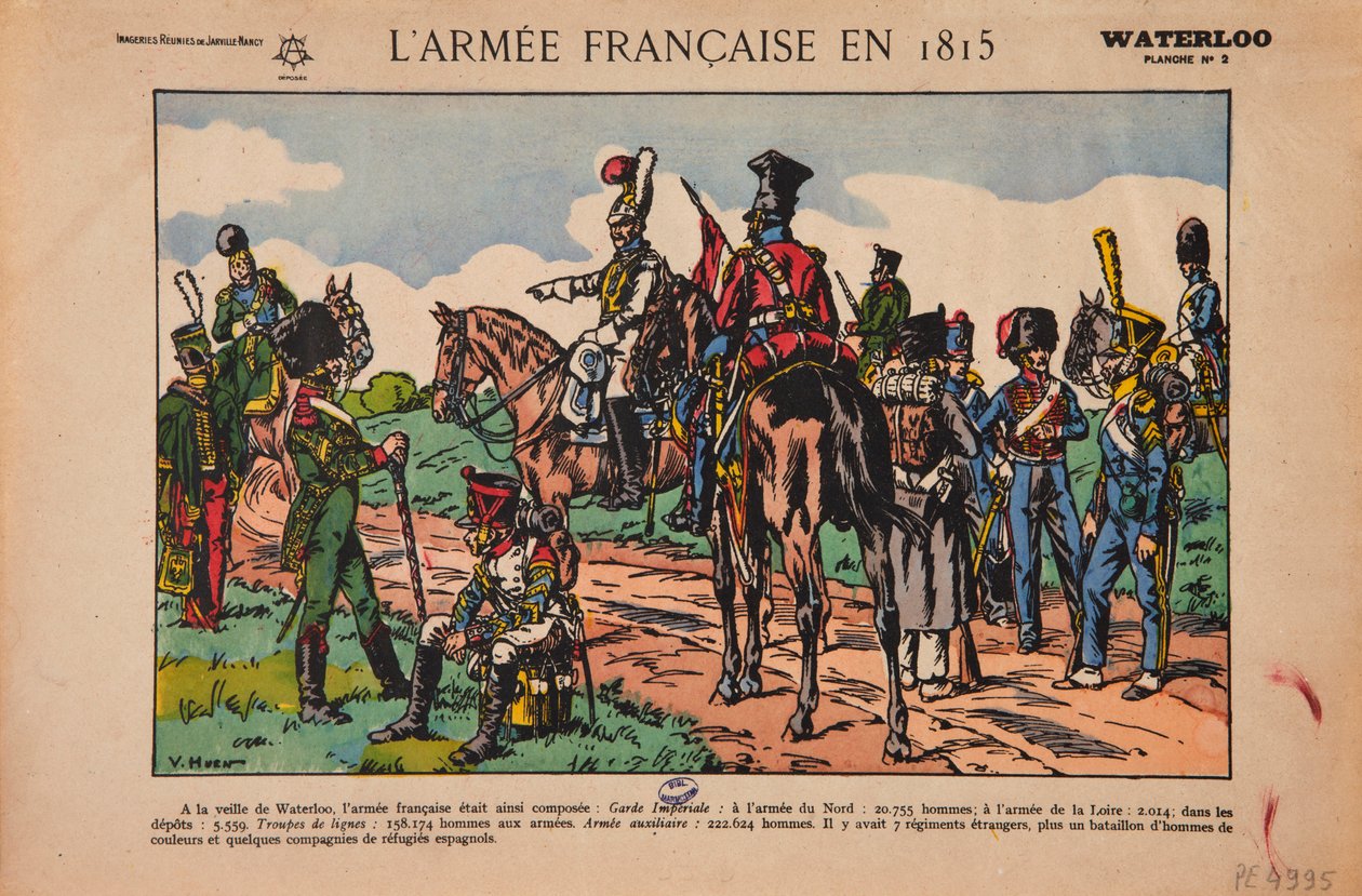 Het Franse leger in 1815, Waterloo, ca. 1920 door Victor Huen