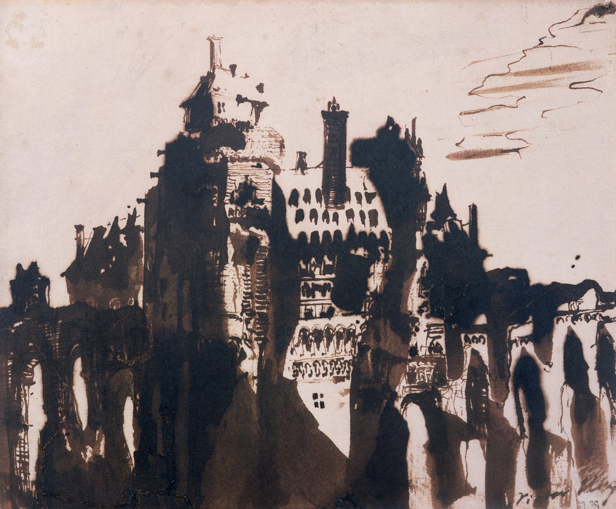 Kasteel versterkt door twee bruggen door Victor Hugo
