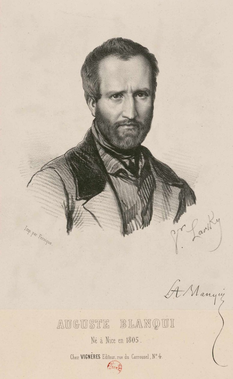 Portret van Louis-Auguste Blanqui 1805-1881, 1849 door Victor Larsky