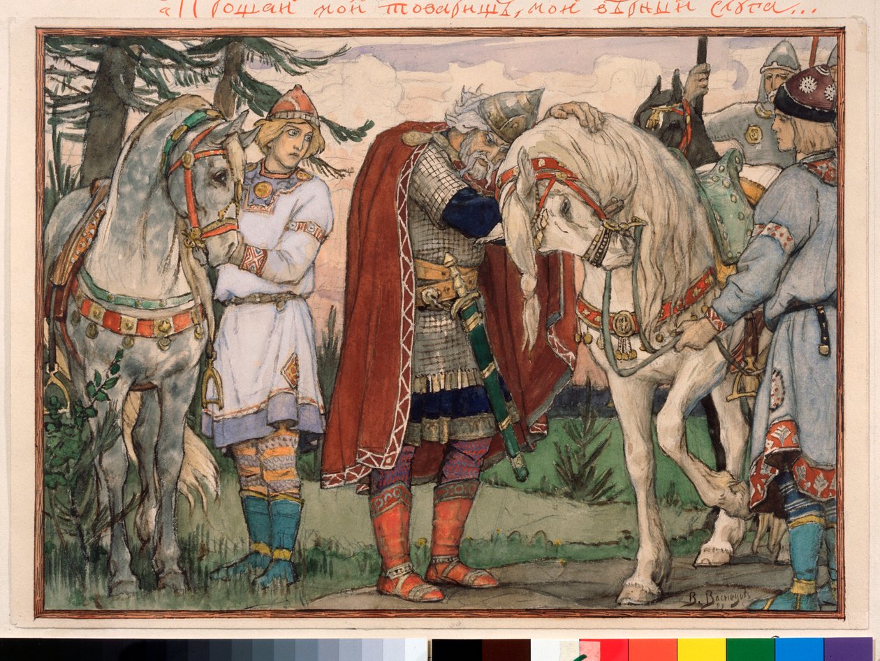 Het lied van Oleg de Wijze door Victor Mikhailovich Vasnetsov