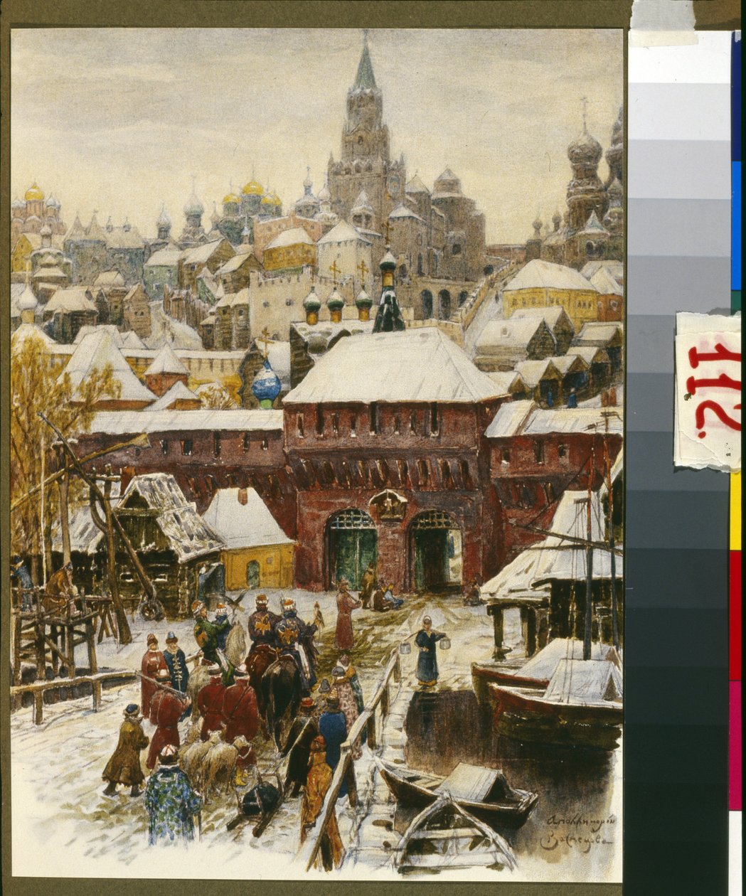 Moskou in de 17e eeuw door Victor Mikhailovich Vasnetsov