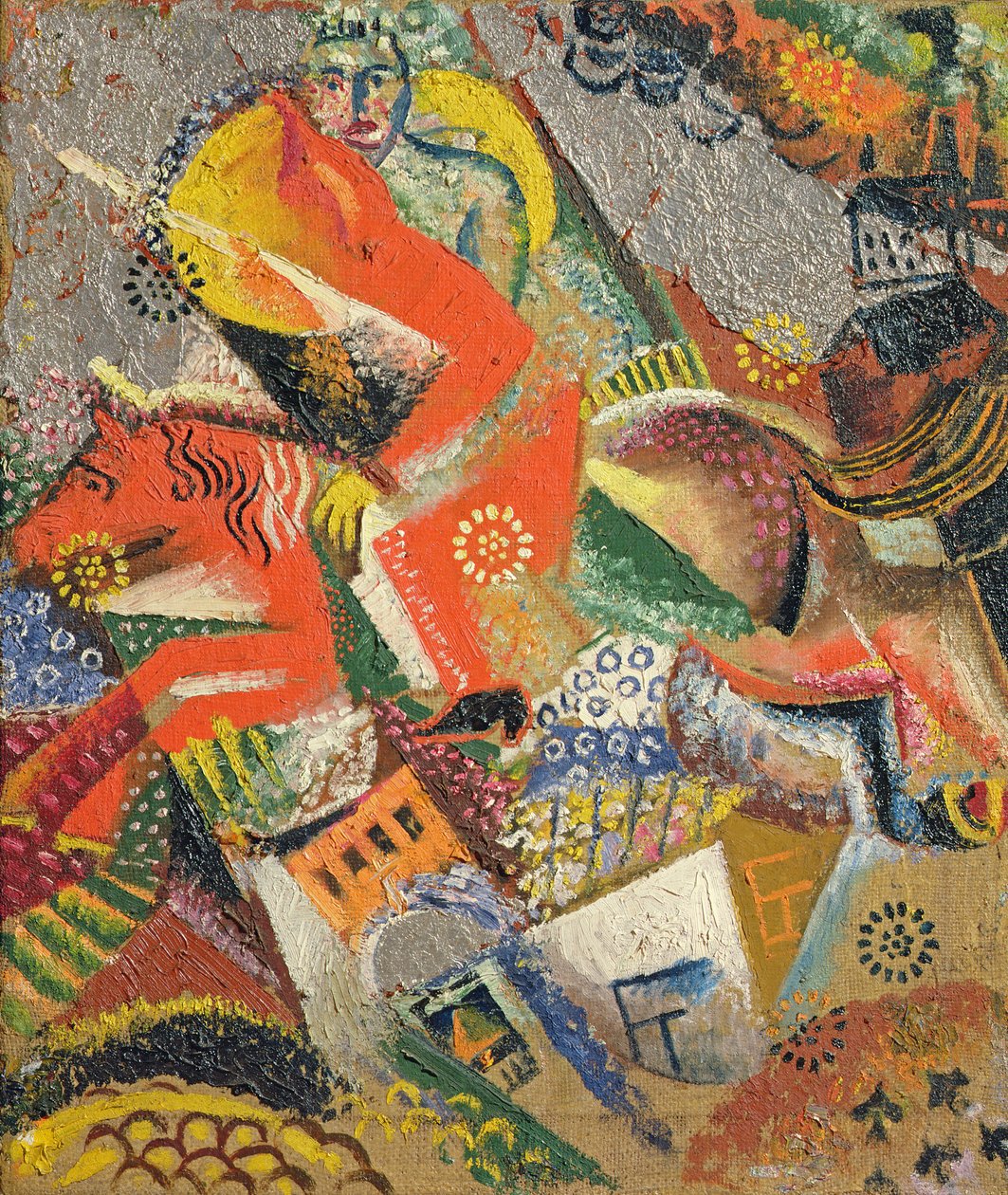Compositie met rode ruiter, 1920 door Victor Nikandrovich Palmov
