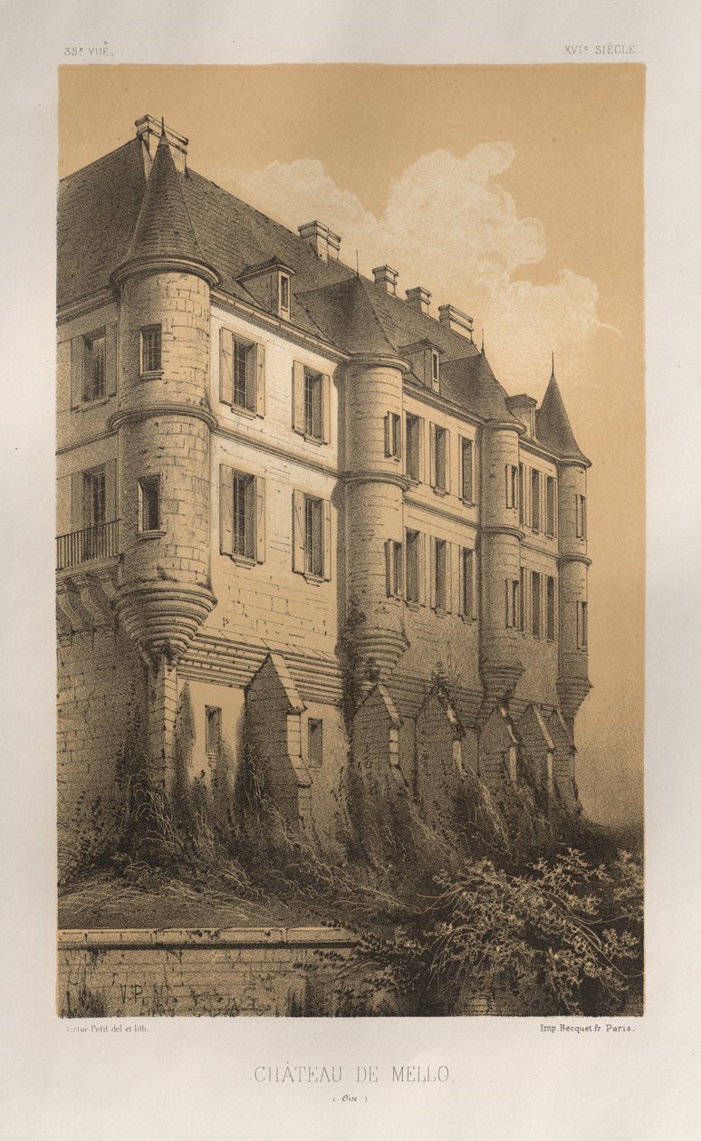 Château de Mello (Oise) door Victor Petit