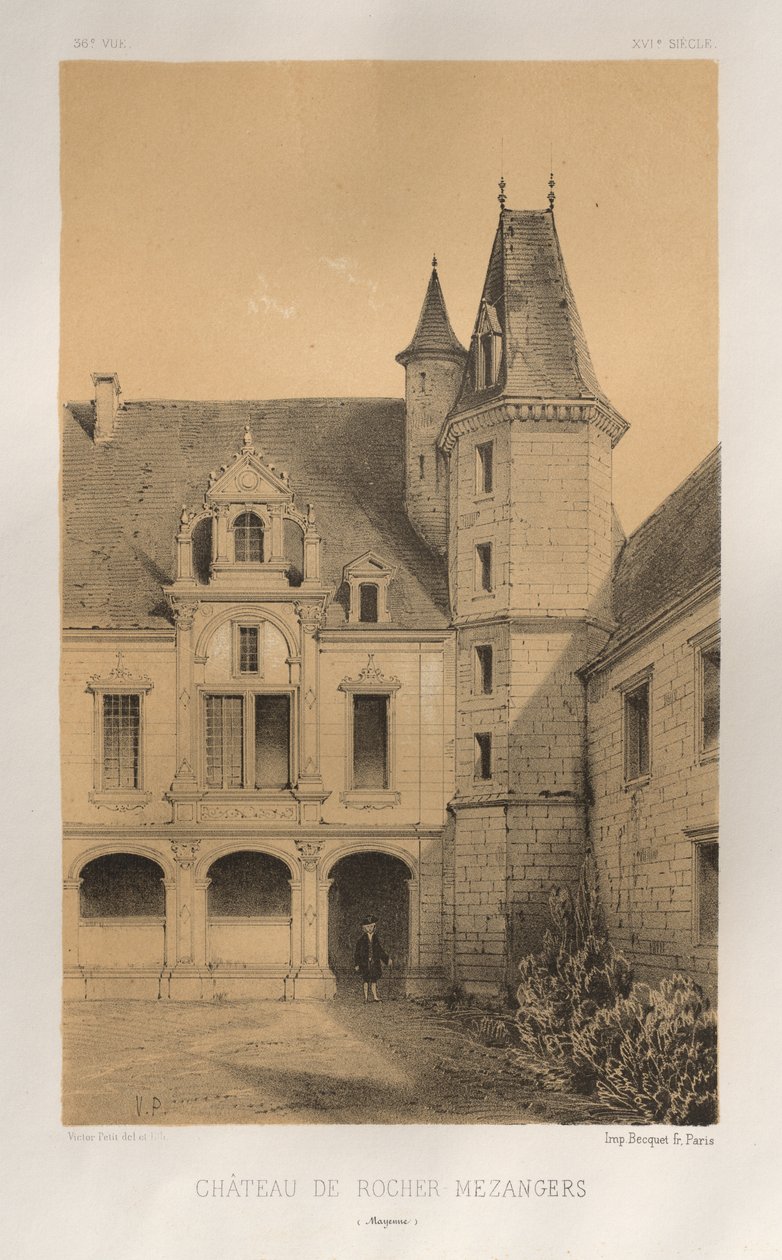 Château de Rocher Mezangers (Mayenne) door Victor Petit
