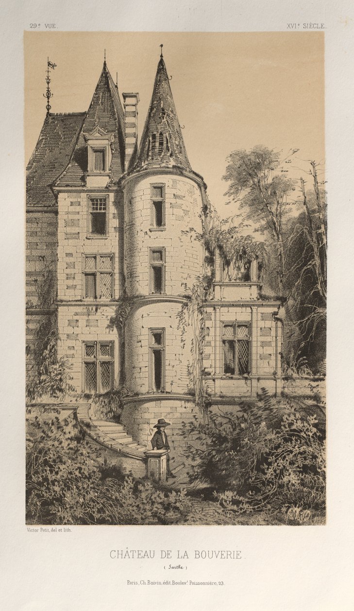 Pl. 29, Chateau De La Bouverie Sarthe, 1860 door Victor Petit