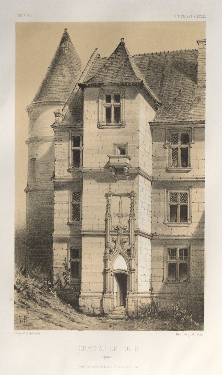 Château De Folin Yonne, 1860 door Victor Petit