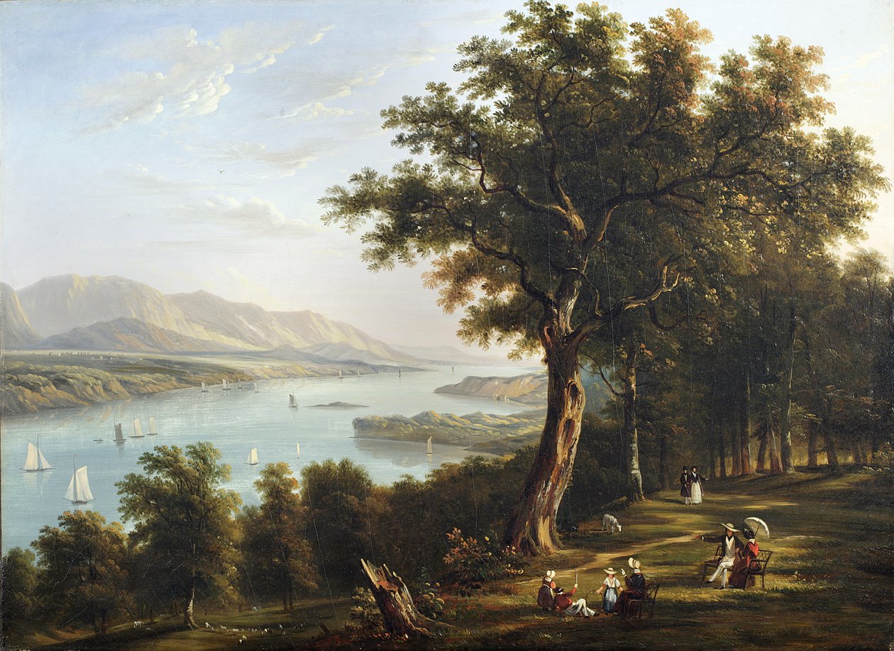 Uitzicht vanaf Hyde Park aan de Hudson River door Victor de Grailly