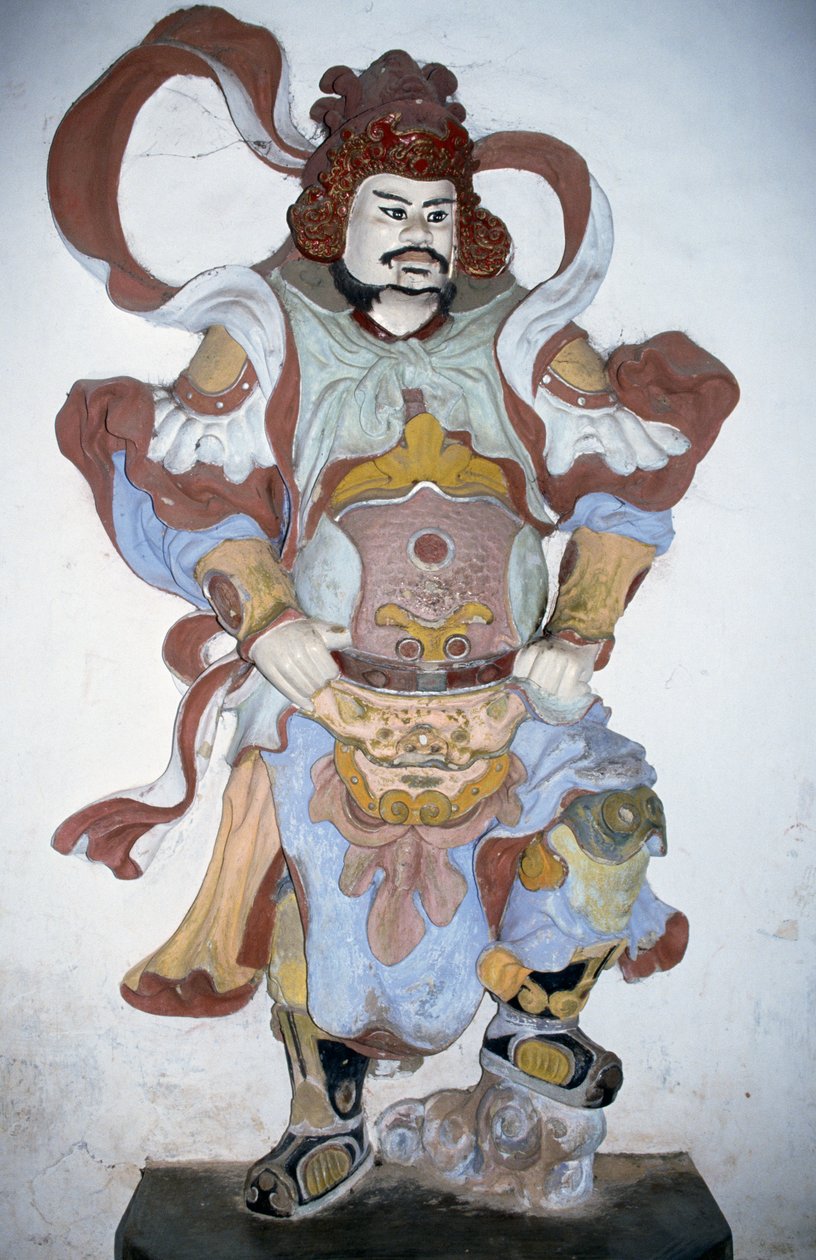 Beeld van bewaker van tempel, Thien Mu Pagoda, Hue, Vietnam door Vietnamese School