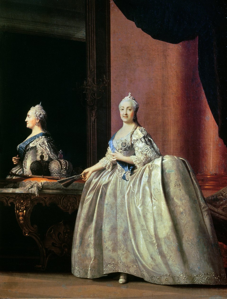 Keizerin Catharina II voor de spiegel, 1779 door Vigilius Erichsen