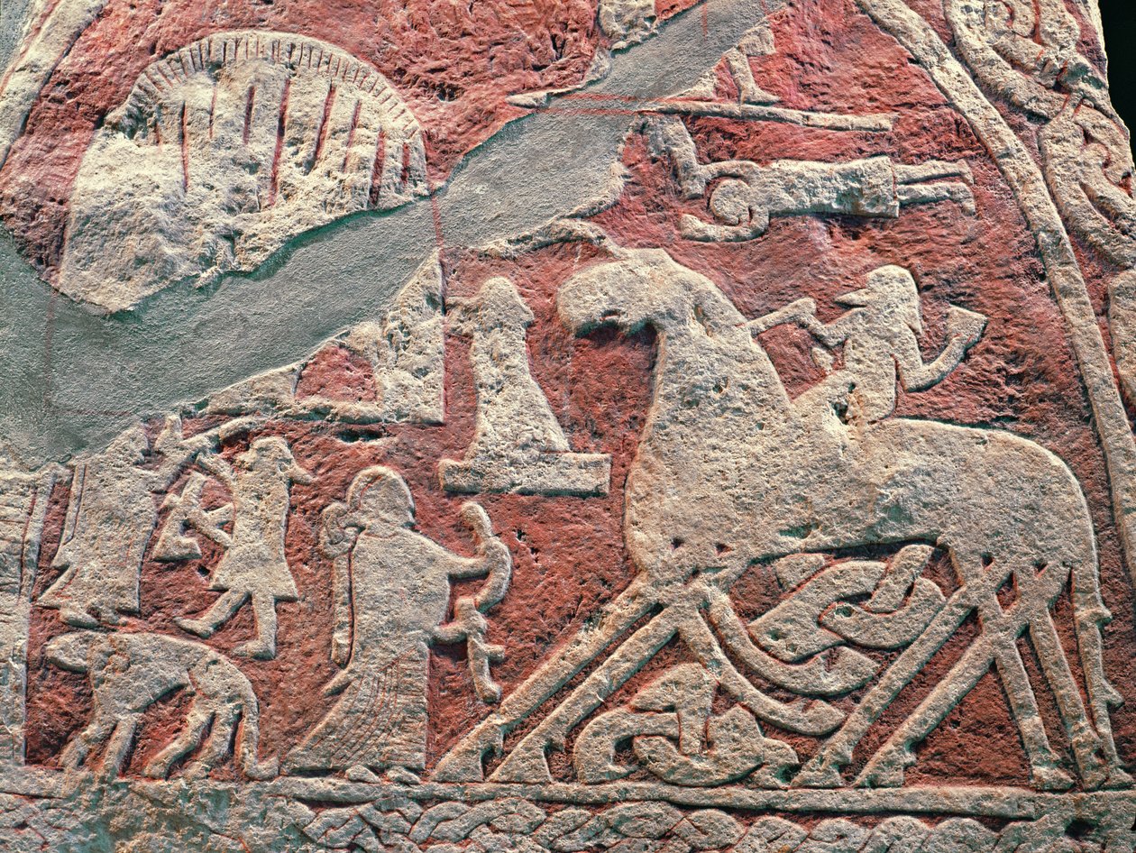 Detail van figuren die een saga illustreren door Viking