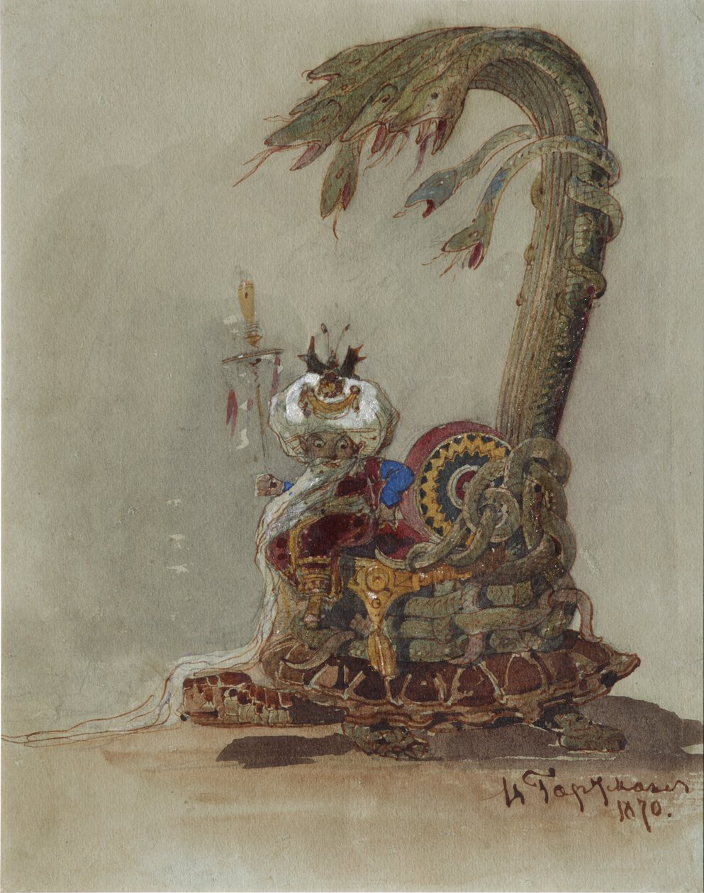 Decorontwerp voor de opera Ruslan en Lyudmila door M. Glinka door Viktor Alexandrovich Hartmann