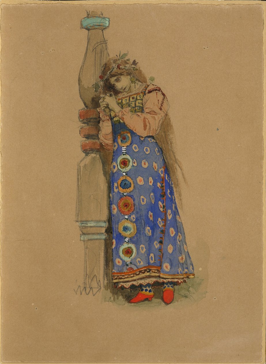 Kupava. Kostuumontwerp voor de opera Sneeuwmeisje door N. Rimsky-Korsakov, 1885 door Viktor Mikhaylovich Vasnetsov