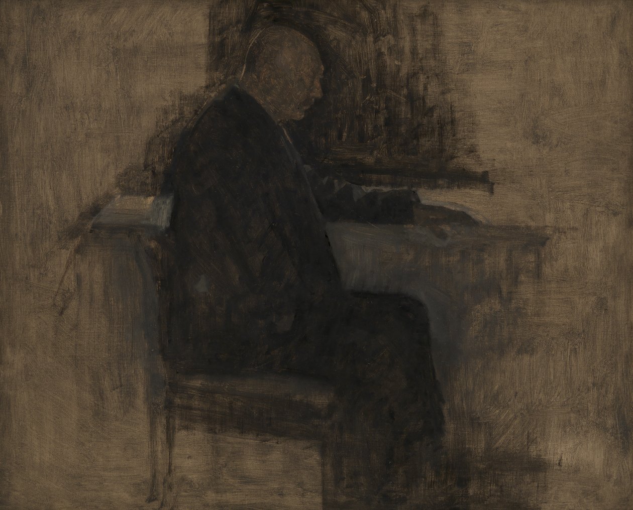 De architect Thorvald Bindesbøll door Vilhelm Hammershøi