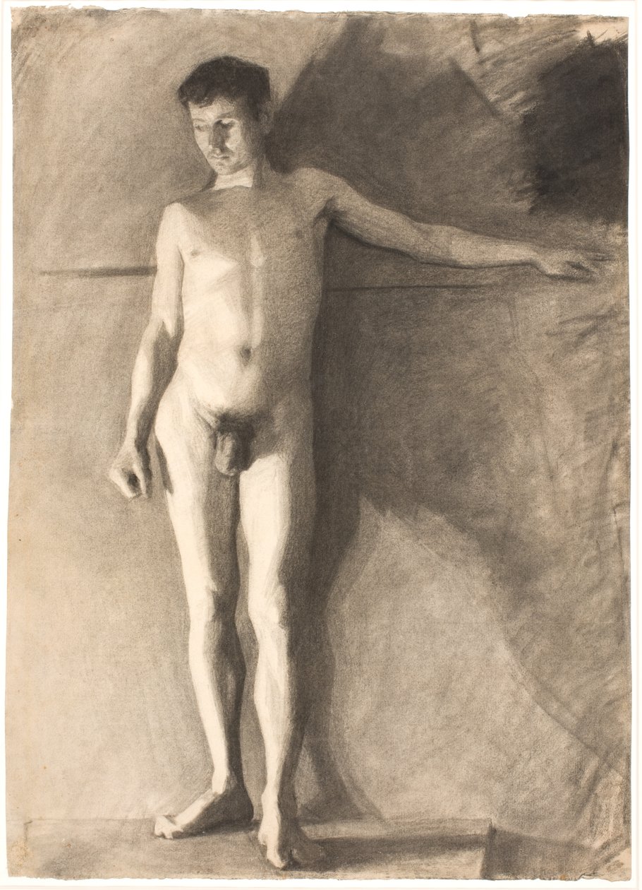 Staande mannelijke model door Vilhelm Hammershøi