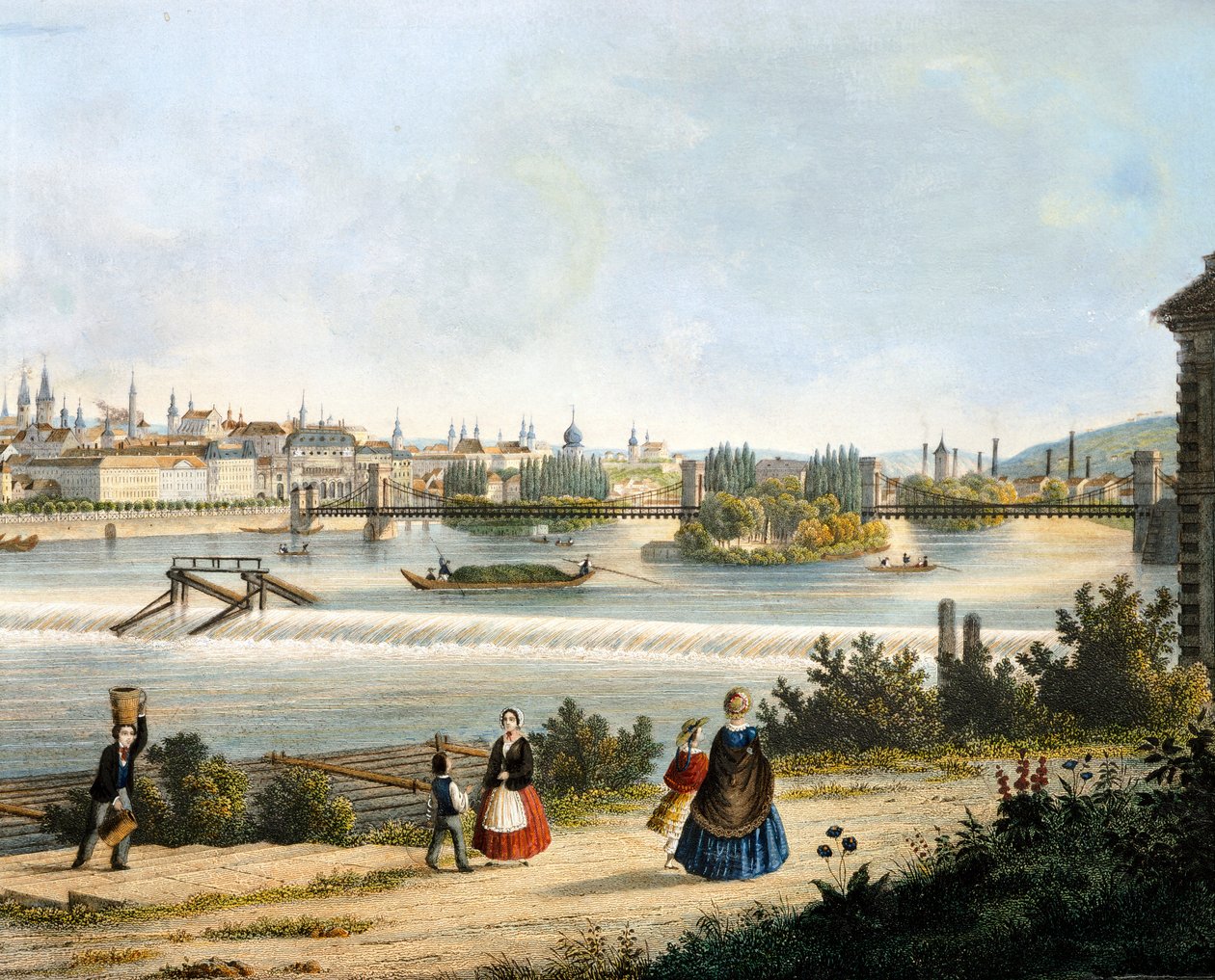 Praag aan de Moldau door Vincenc Morstadt