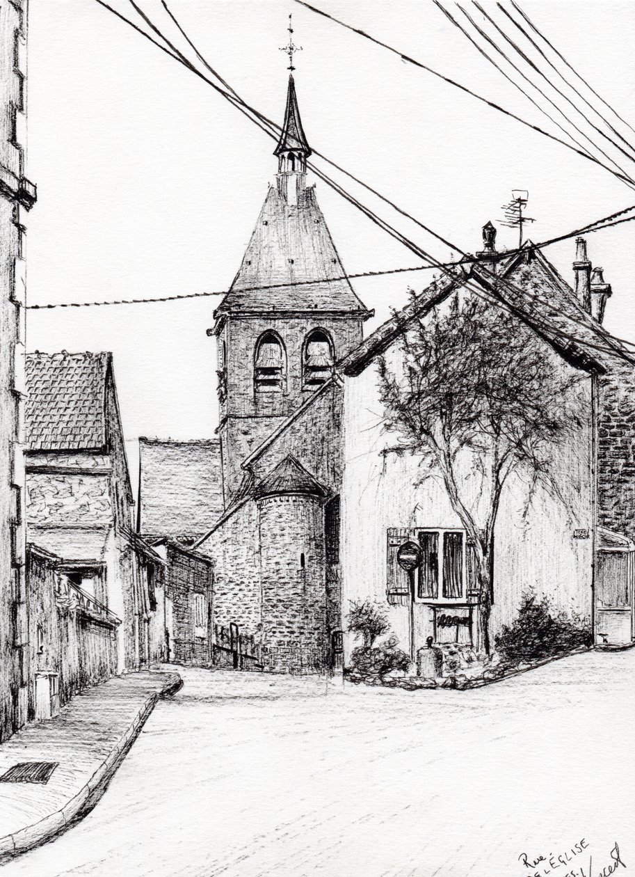 Kerk in Laignes Frankrijk, 2007 door Vincent Alexander Booth