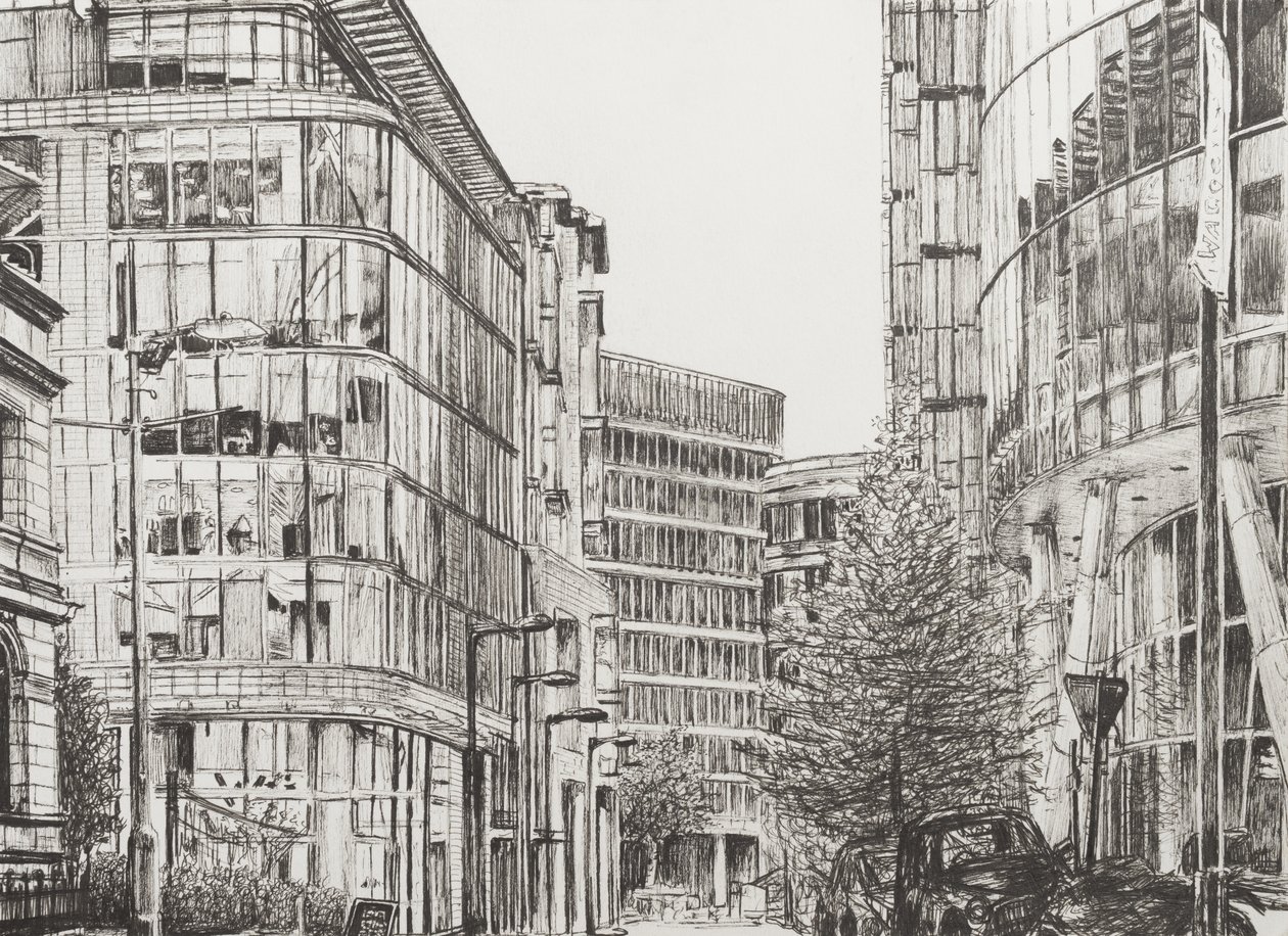 Manchester, Deansgate, uitzicht vanuit café, 2010 door Vincent Alexander Booth