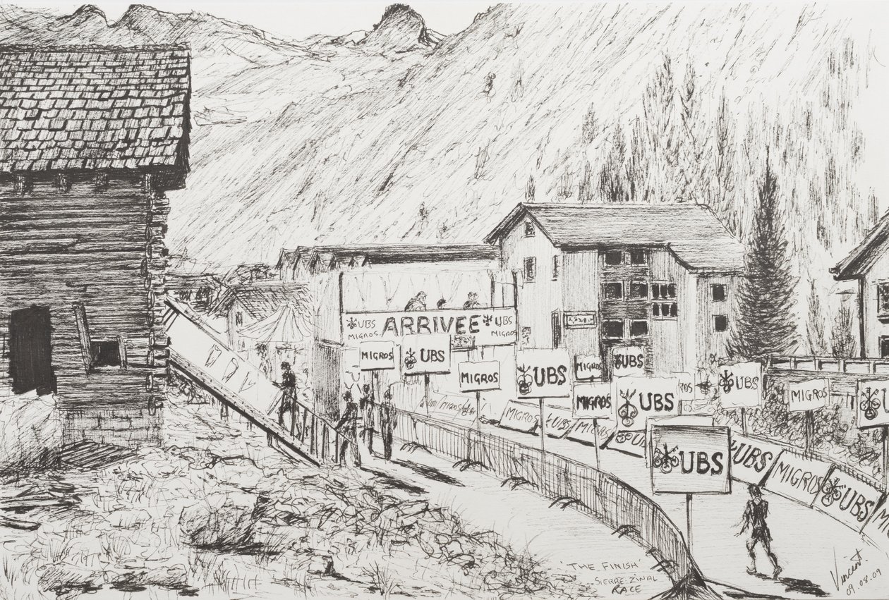 Sierre naar Zinal Bergloop, De Finish, 2009 door Vincent Alexander Booth