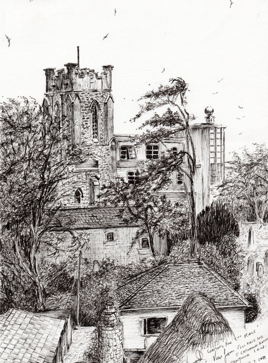 Uitzicht vanaf St Catherines school Ventnor I.O.W., 2011 door Vincent Alexander Booth
