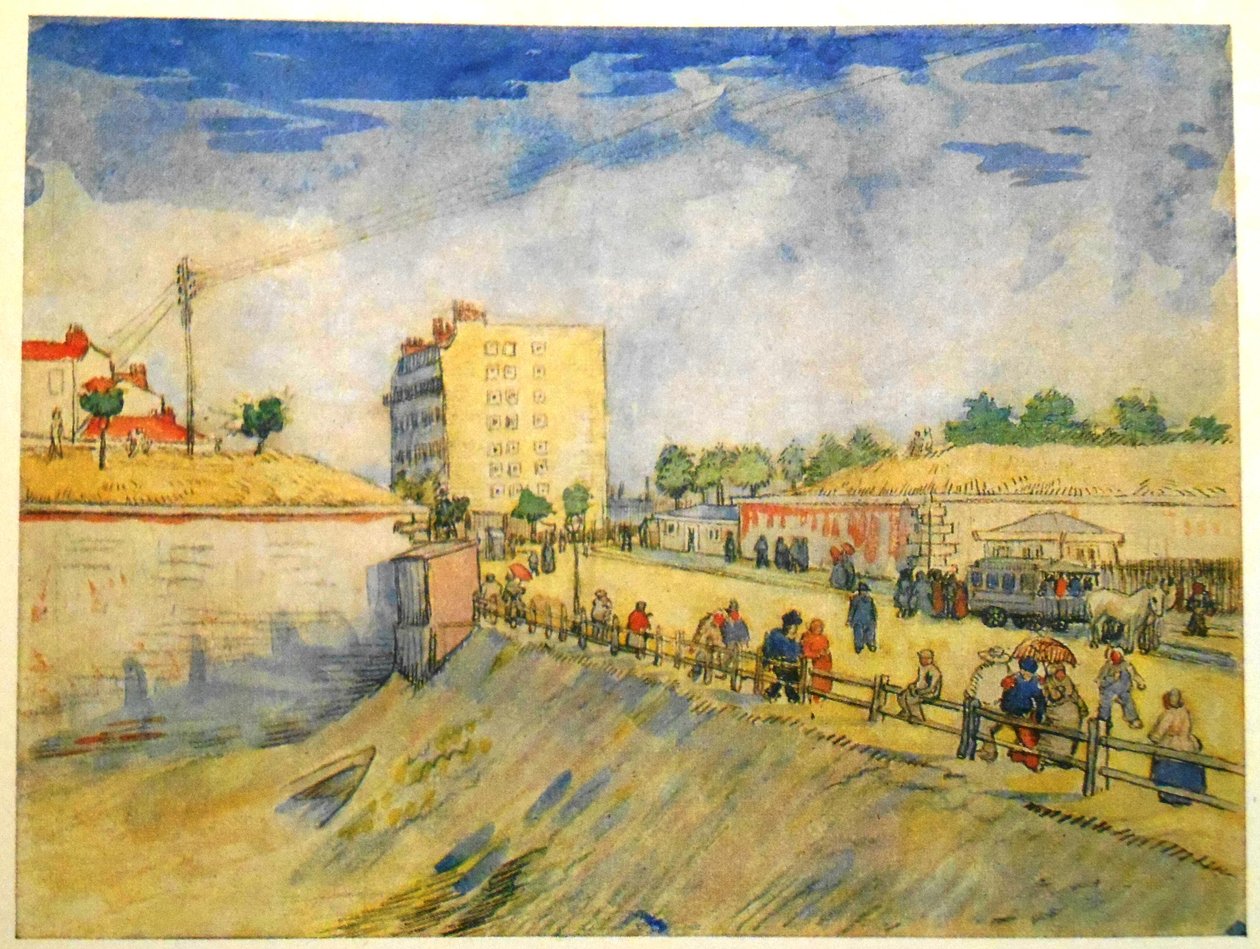 Ingang van Parijs met een paardentram door Vincent van Gogh