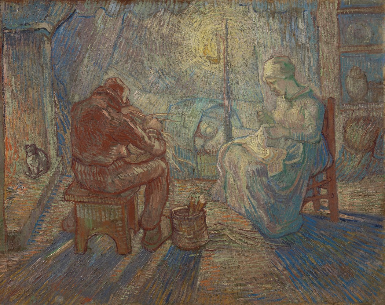 Avond (naar Millet) door Vincent van Gogh