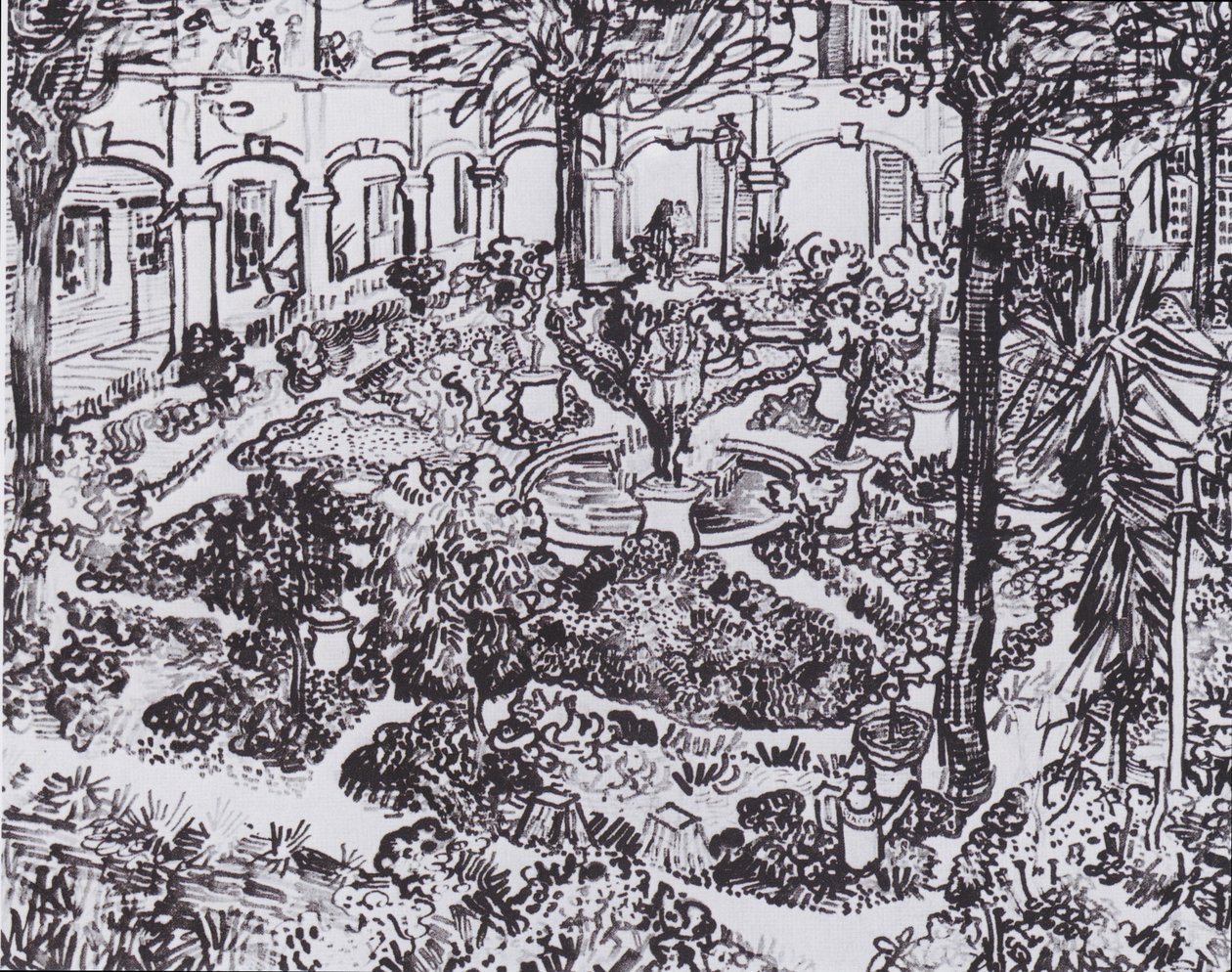 Tuin van het ziekenhuis in Arles door Vincent van Gogh