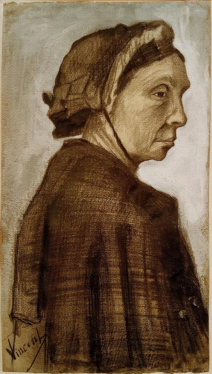 Hoofd van een vrouw door Vincent van Gogh