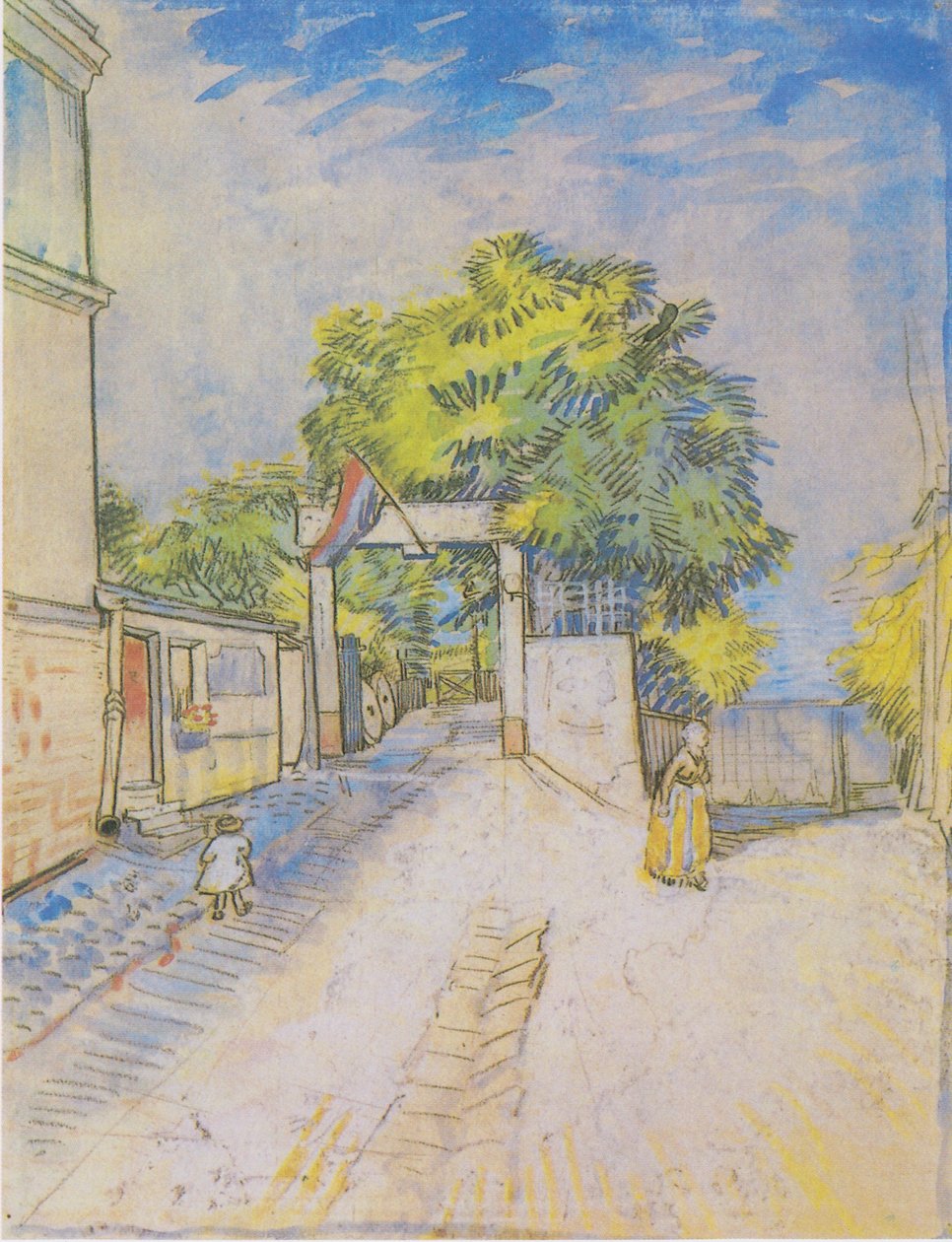 Pad met ingang naar een uitkijkpunt door Vincent van Gogh