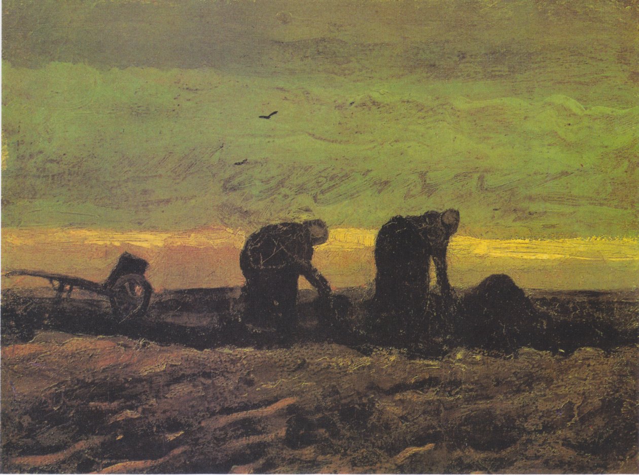 Twee Boerinnen bij het Turfgraven door Vincent van Gogh
