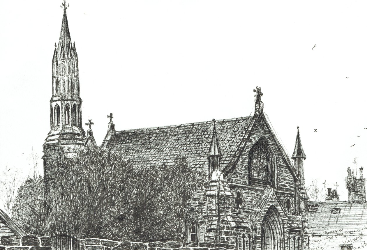 Kerk in Stonehaven, Schotland, 2007 door Vincent Alexander Booth