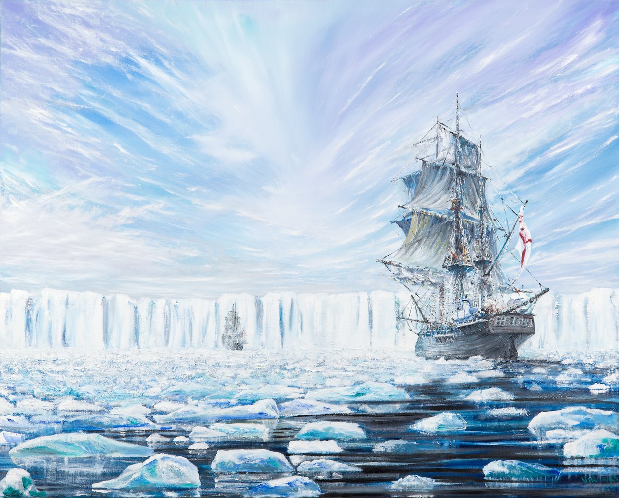 James Clark Ross ontdekt Antarctische ijskap januari 1841, 2016 door Vincent Alexander Booth