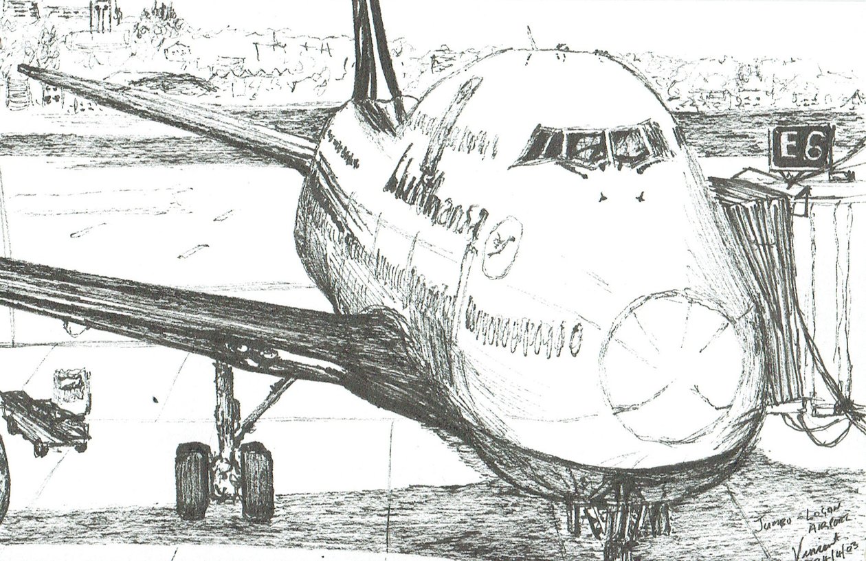 Jumbo Jet op Logan Airport, 2003 door Vincent Alexander Booth