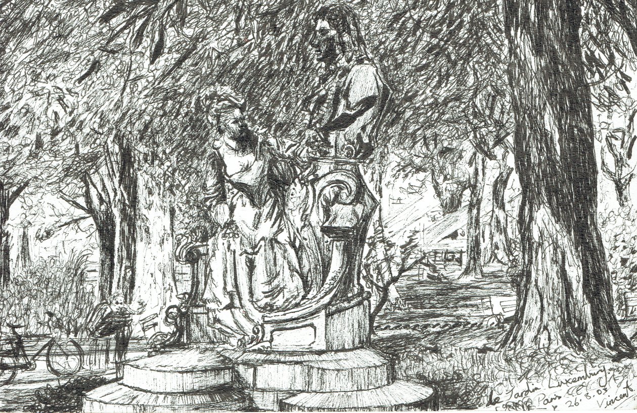 Standbeeld in Jardin Luxemburg Parijs, 2003 door Vincent Alexander Booth