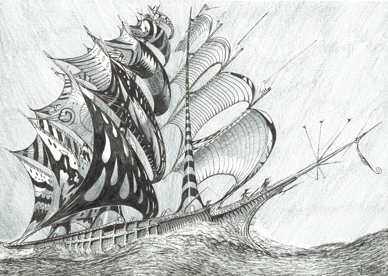 Storm Scheppers Caribische Zee door Vincent Alexander Booth