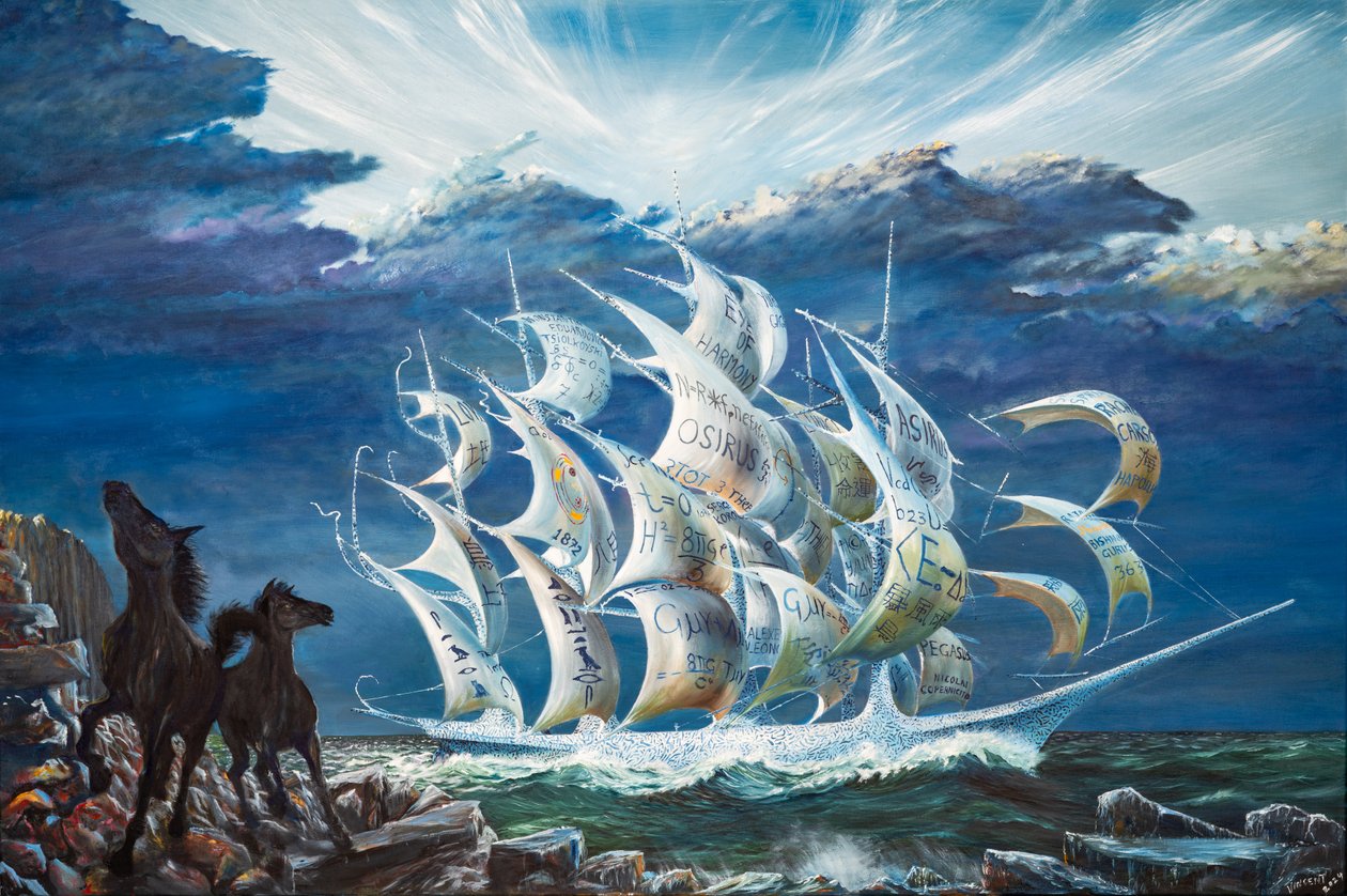 Stormscheppers Turkanameer, 2024 (olieverf op doek) door Vincent Alexander Booth