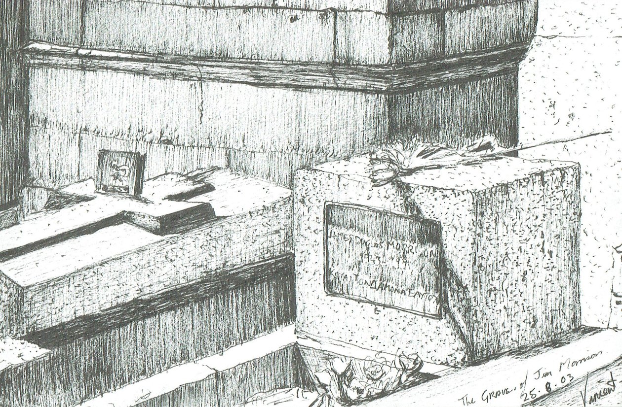 Het graf van Jim Morrison Parijs door Vincent Alexander Booth