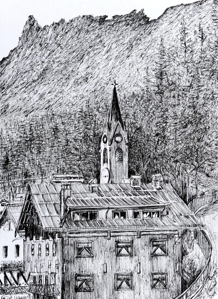 Uitzicht vanaf balkon in Dont Italië, 2019 door Vincent Alexander Booth